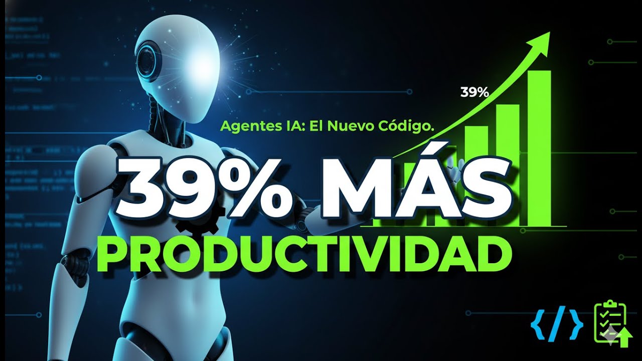ELMDLMaquina's tweet card. ¡39% MÁS PRODUCTIVIDAD! El impacto real de los agentes IA en codifi...