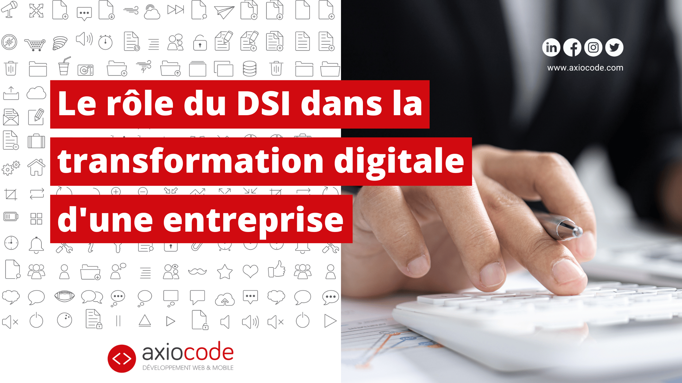 AxioCode's tweet card. Découvrez quels sont les rôles, enjeux, et défis d'un DSI dans une transformation digitale d'entreprise au quotidien.