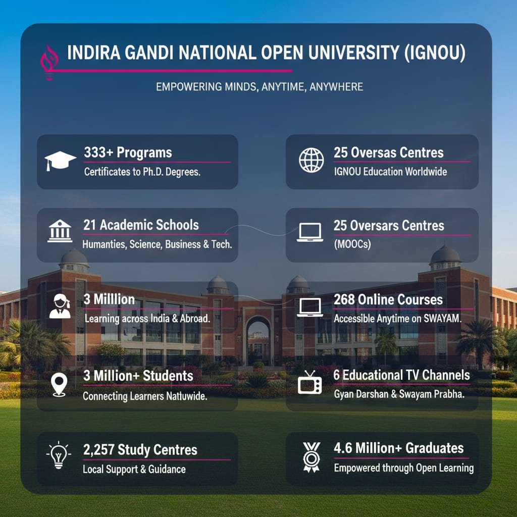 IGNOUHelp_in's tweet card. IGNOU or Indira Gandhi Open National University has been delivering higher education through distance and open learning. It came into existence through the Parliament Act 1985 under the Human...