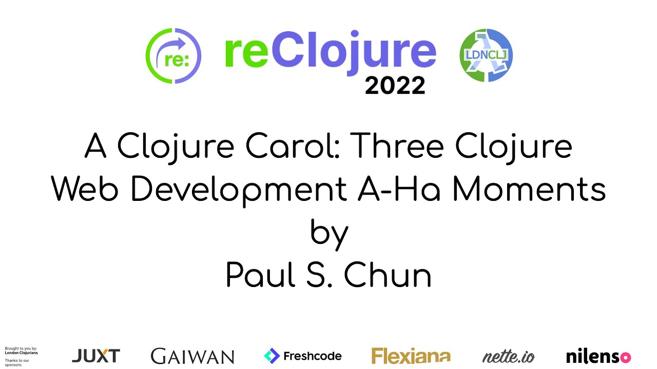 reClojure's tweet card. A Clojure Carol: Three Clojure Web Development A-Ha Moments (by Paul...
