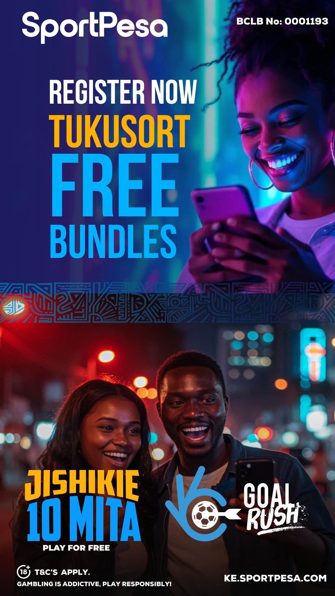 ApolloGitahi3's tweet card. Tuli-agree kushinda SportPesa ni endless, Register Now tukusort Free Bundles, uji-nice na 10 million ya Goal Rush kama Dickson Mugambi, Just PREDICT the 3 #SportPesaGoalRush Games