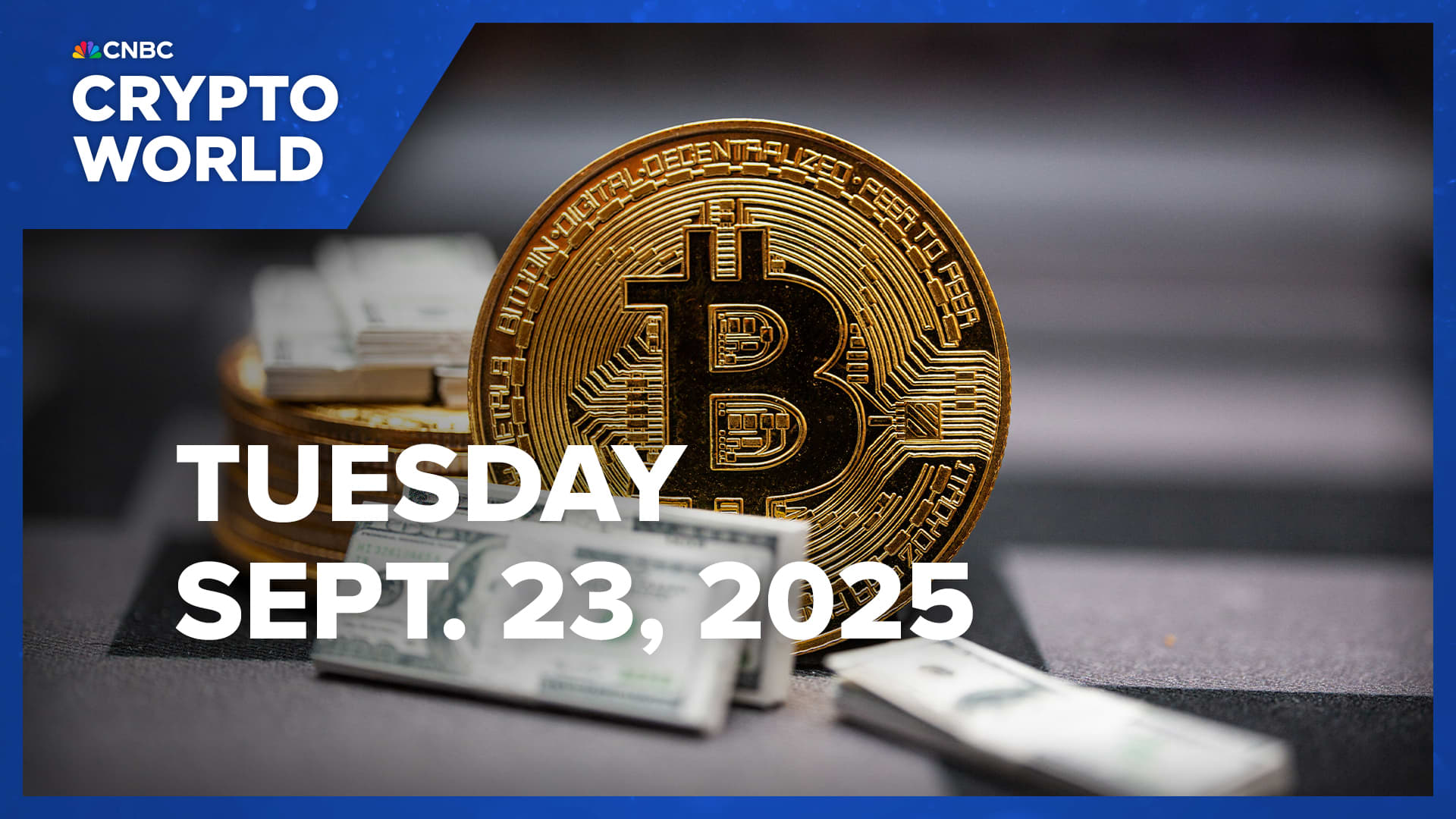 santiagoroel's tweet card. On today's episode of CNBC Crypto World, bitcoin and ether are little changed after a pullback to start the week. Plus, JPMorgan CEO Jamie Dimon says stablecoins don't pose a threat to banks. And,...