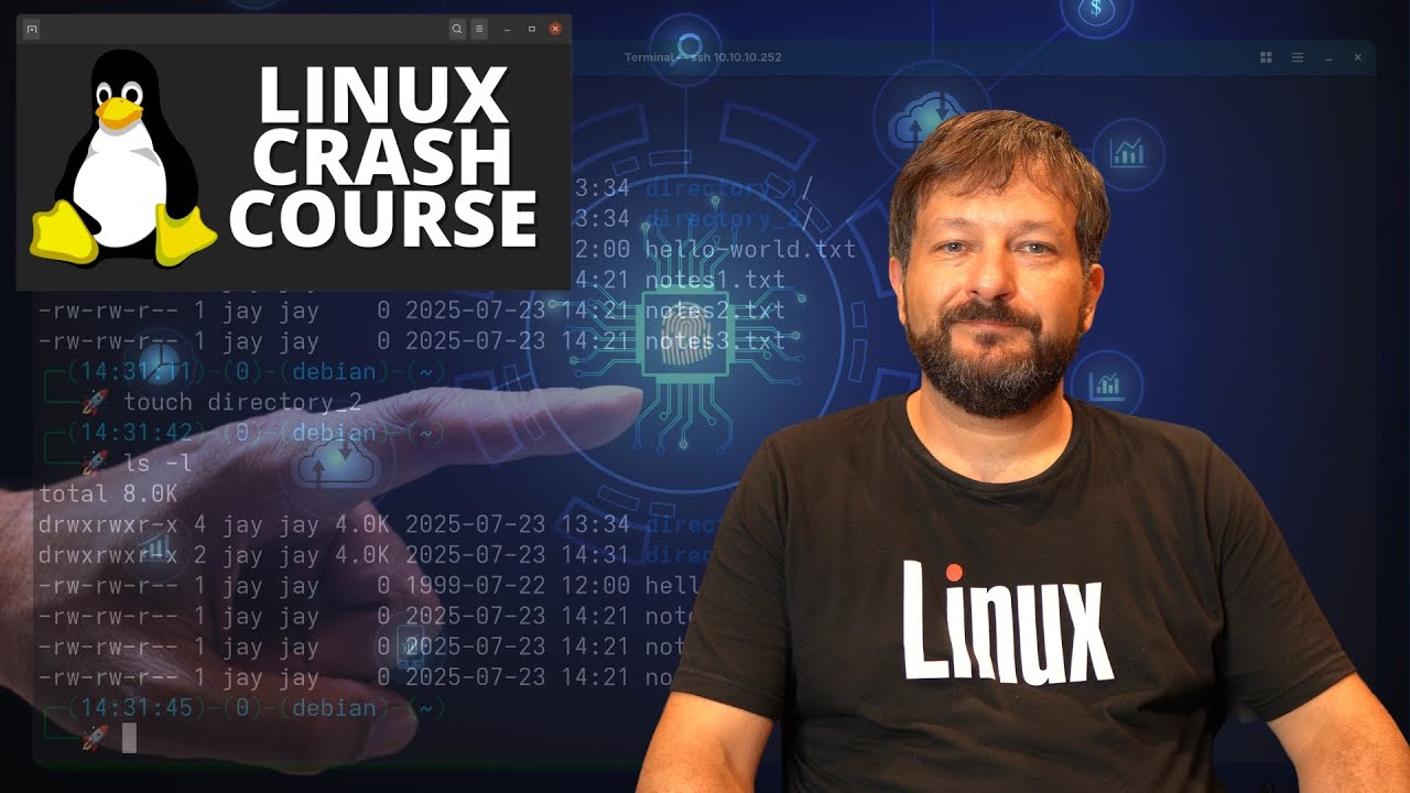 JayTheLinuxGuy's tweet card. Touch Command Made Easy (Linux Crash Course)