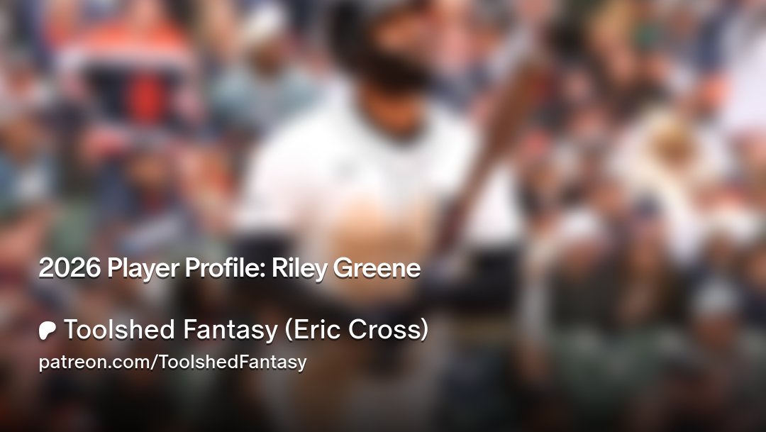 EricCrossMLB's tweet card. Get more from Toolshed Fantasy (Eric Cross) on Patreon