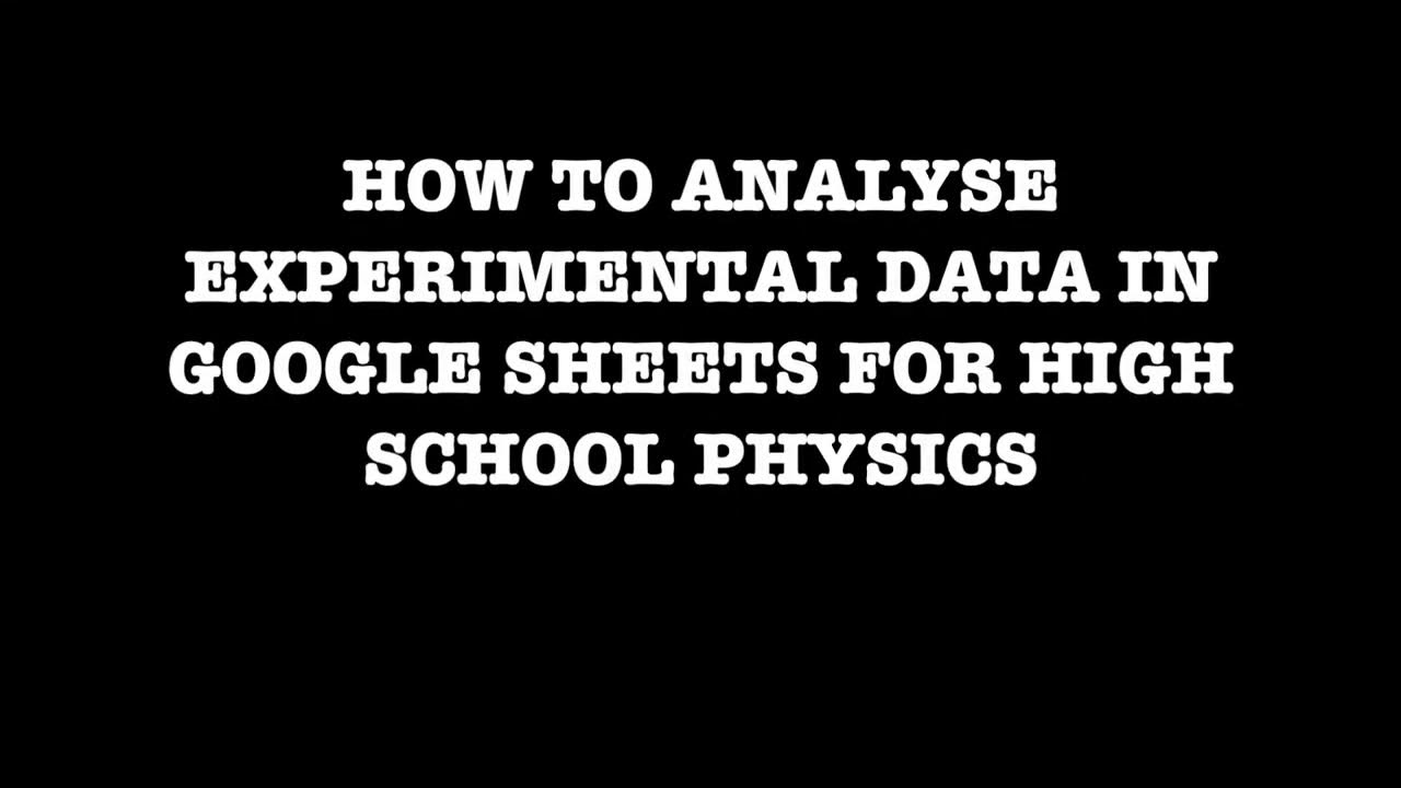 doctor_no__'s tweet card. How to Analyse Experimental Data in Google Sheets for High School...