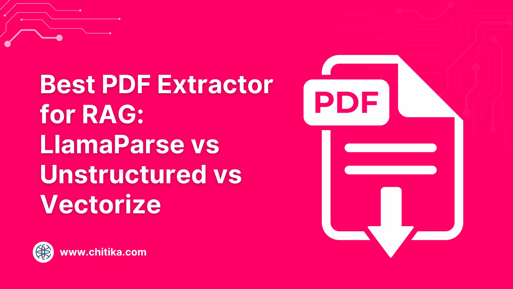 Vectorizeio's tweet card. Which PDF extractor is best for RAG? This guide compares LlamaParse, Unstructured, and Vectorize, evaluating accuracy, efficiency, and integration capabilities to help you choose the right tool for...