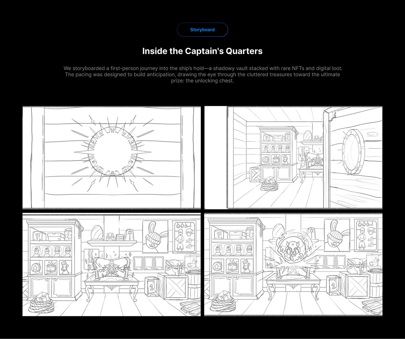 MakataStudio's tweet card. An epic 3D treasure hunt for OpenSea. We combined Blender animation with an experimental AI workflow to build a vast pirate universe for their new platform badges.