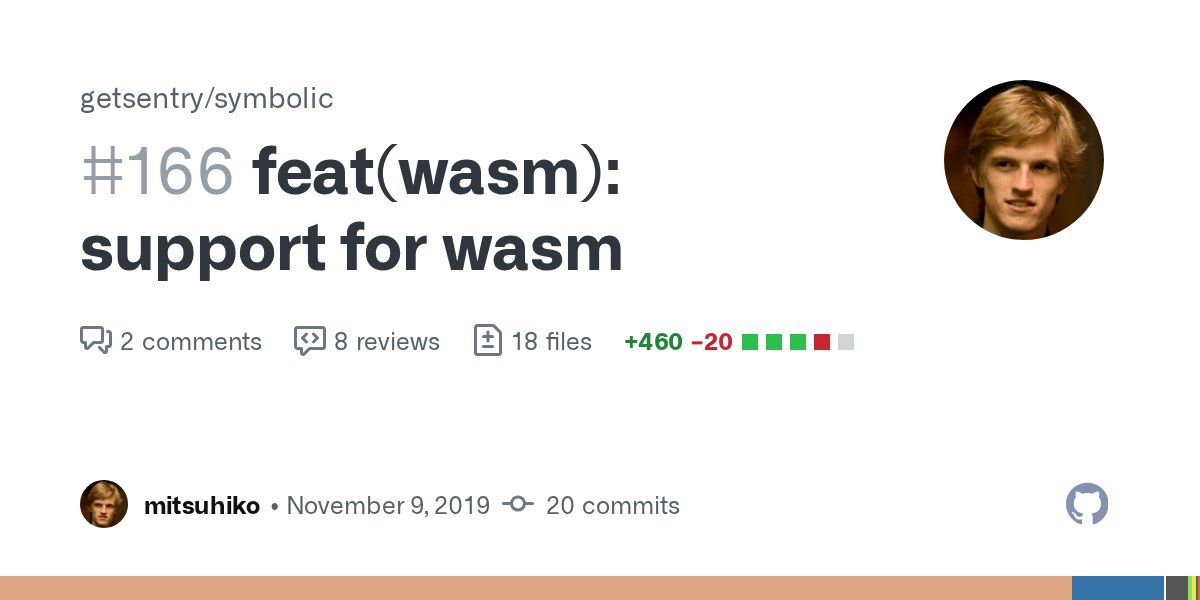 mitsuhiko's tweet card. This implements WASM supposed based on the notes in #290. Things of note: WASM has no debug/code id, so I made something up for testing (Build ID Section for WASM WebAssembly/tool-conventions#133)...
