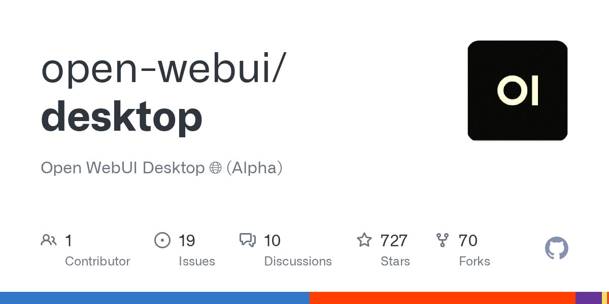 OpenWebUI's tweet card. Open WebUI Desktop 🌐 (Alpha). Contribute to open-webui/desktop development by creating an account on GitHub.