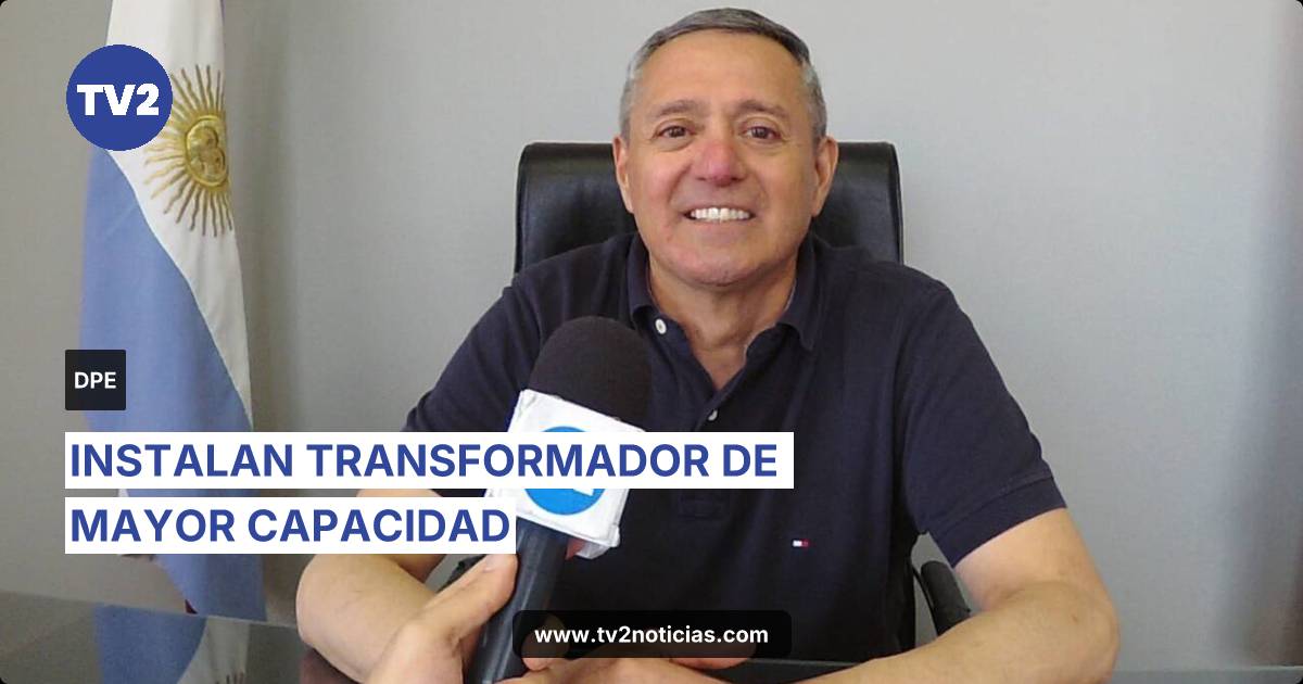 tv2noticias's tweet card. La DPE reemplazó un viejo equipo aéreo por uno a nivel para mejorar la demanda y seguridad. El trabajo involucró a 15 operarios y se extendió más de 17 horas por fallas técnicas