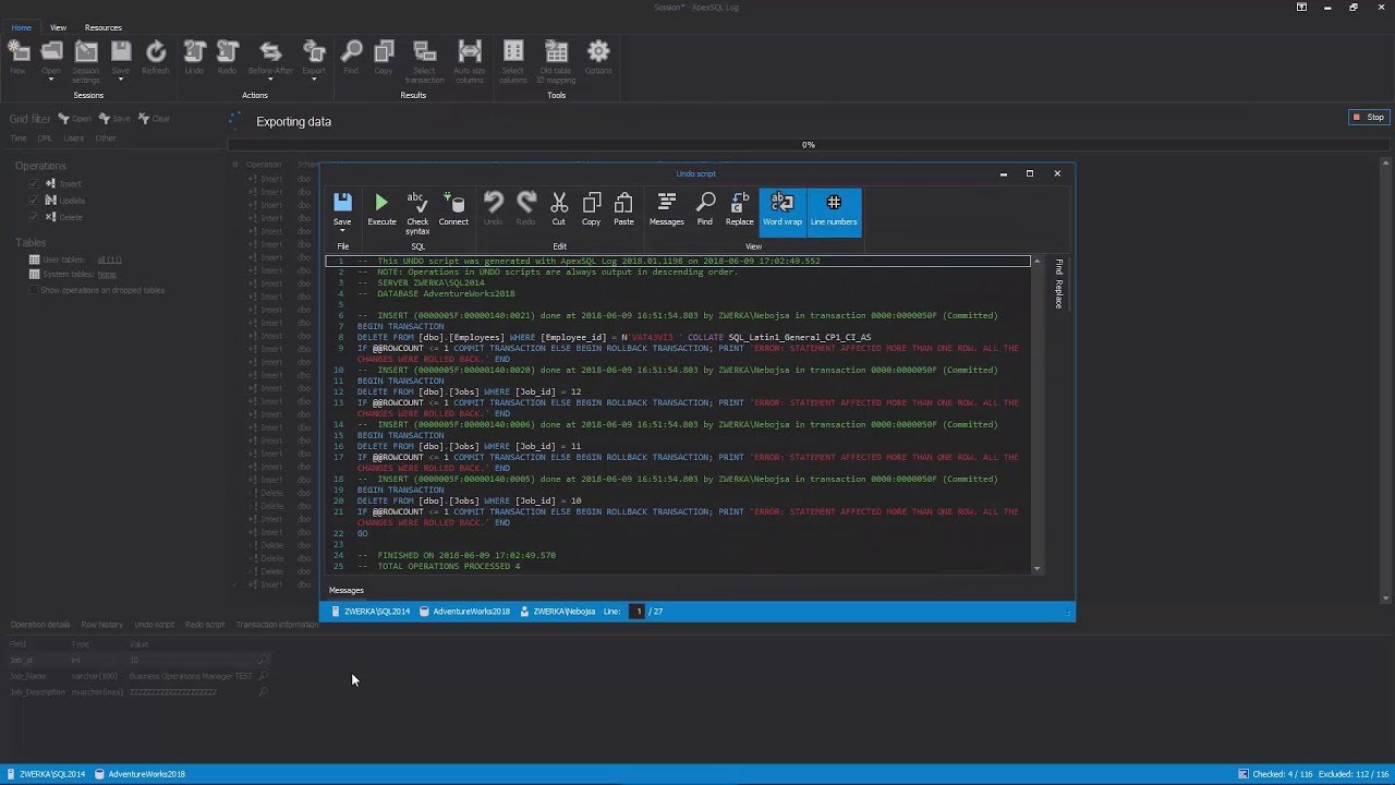 SQLNiko's tweet card. An introduction to ApexSQL Log