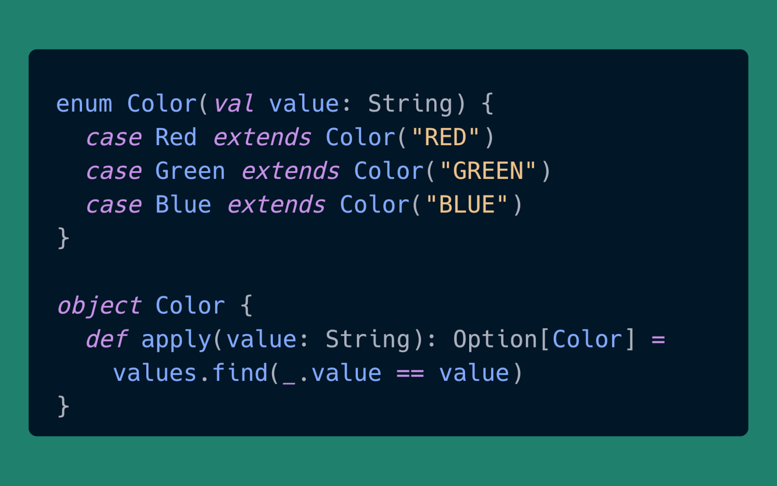 ScalaLibHunt's tweet card. In Scala, how do we model enumerations of values? What are the possible issues? How does Scala compare with Java? What are the changes in Scala 3?