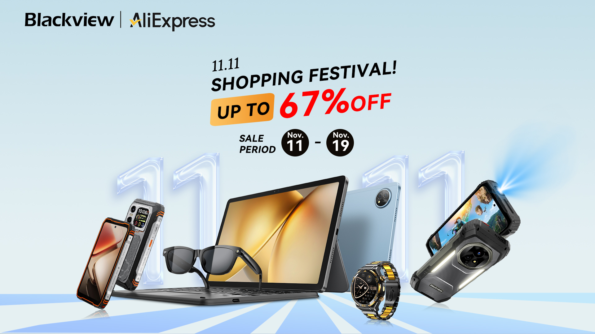 AndroidSmartTV's tweet card. Blackview has officially launched its Double 11 Carnival event. It runs from November 11th to November 19th, bringing the lowest prices of the entire