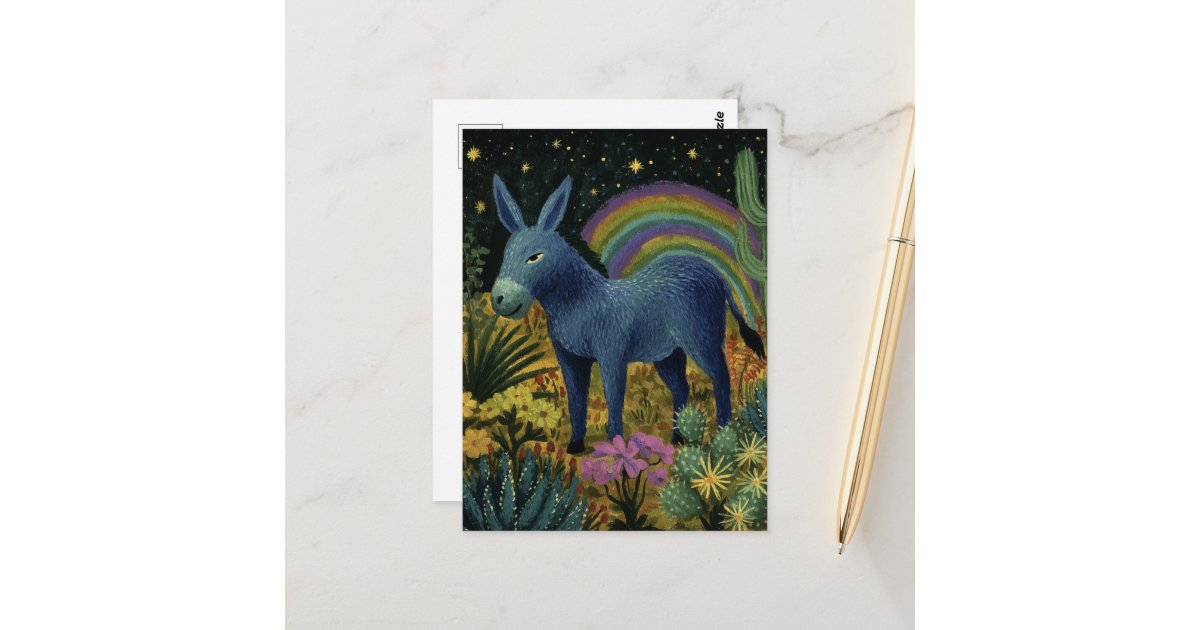 angelandspot's tweet card. A cute donkey in the desert