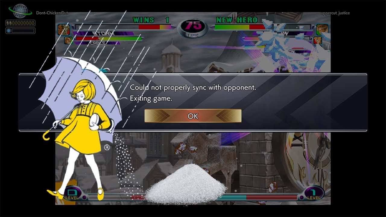 PWNeil's tweet card. MvC2 Ragequit Featuring DontChickenOut 🧂 🐥