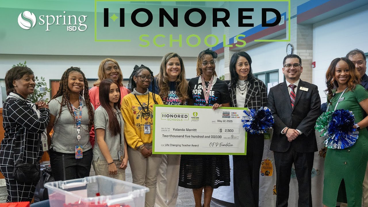 DrLHinojosa_'s tweet card. Spring ISD and Honor Schools Surprise Outstanding Teachers Across the...