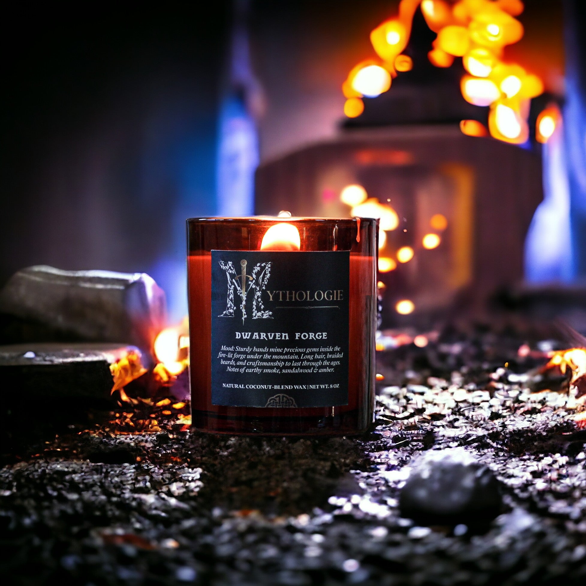 Sultonna's tweet card. Premium fantasy inspired wooden wick candle made with coconut blend wax. Smells like... Earthy smoke, sandalwood, leather, musk & amber.