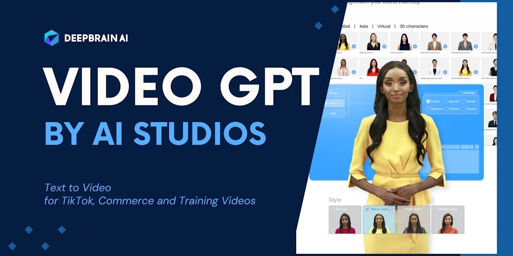 DeepBrain_ai's tweet card. AI Studio is a powerful video-generating/editing tool powered by AI. Try AI Studio's latest features directly on ChatGPT and witness the magic for yourself. Elevate your content, captivate your...