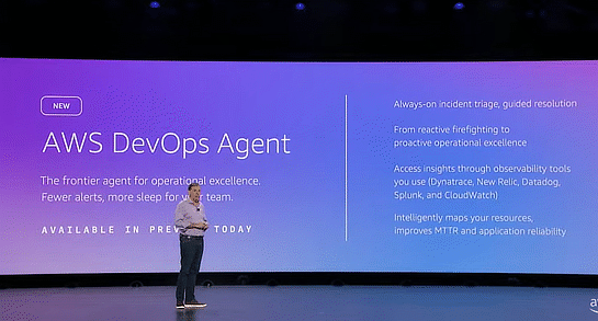 labunix's tweet card. Amazon Web Services（AWS）は、日本時間12月3日未明から開催中の年次イベント「AWS re:Invent 2025」で、障害に対して自動的に対応するAIエージェント「AWS DevOps Agent」のプレビュー公開を...