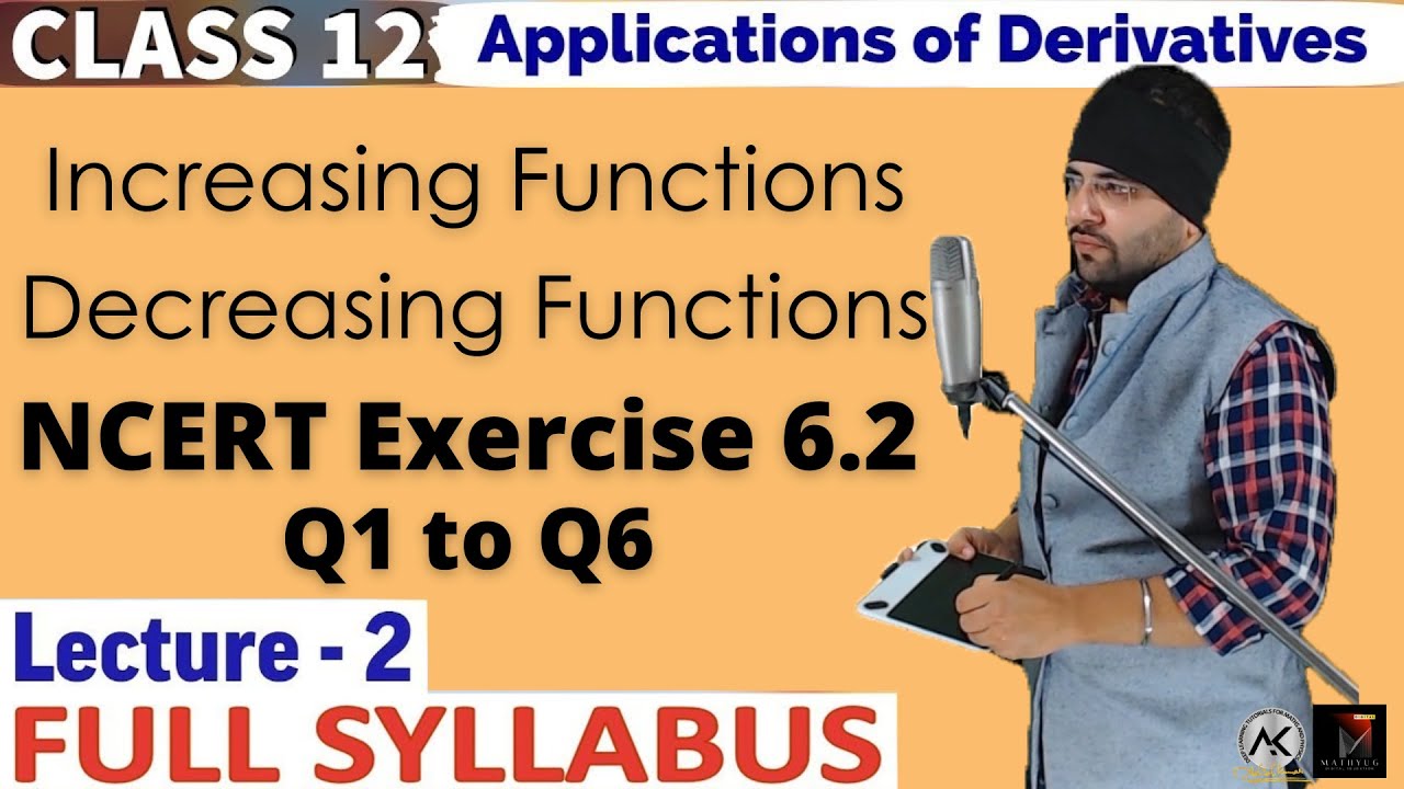 mathyug_hq's tweet card. Class 12 Maths Chapter 6: Applications of Derivatives – Exercise 6.2...