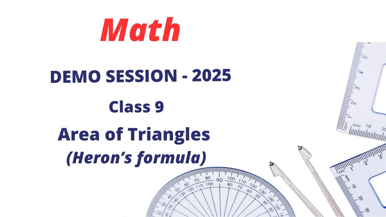 Indianonlinesc1's tweet card. Olympiad Grade 9 Math Demo Session 2025 - Area of Triangles (heron's...