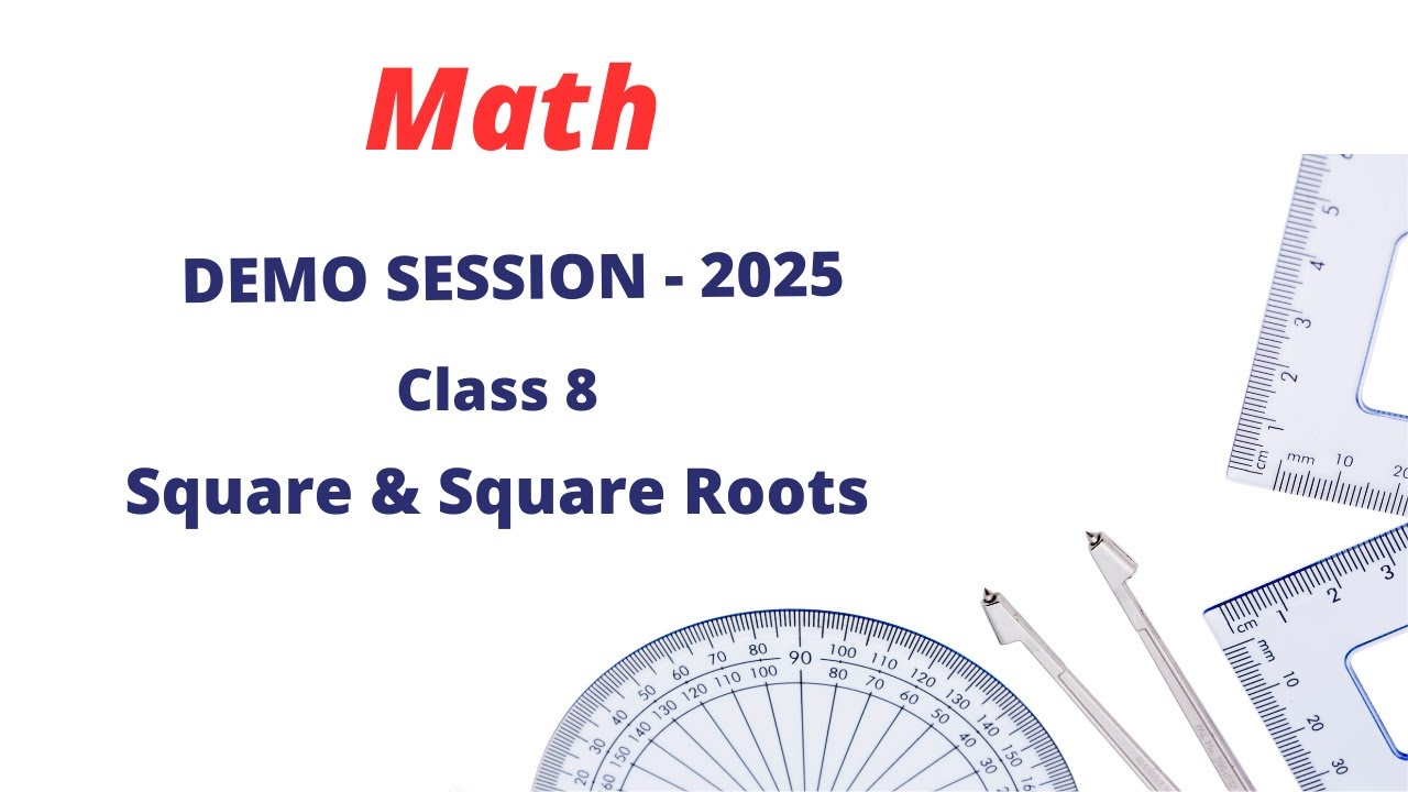 Indianonlinesc1's tweet card. Olympiad Grade 8 Math demo session 2025 - Square & Square Roots