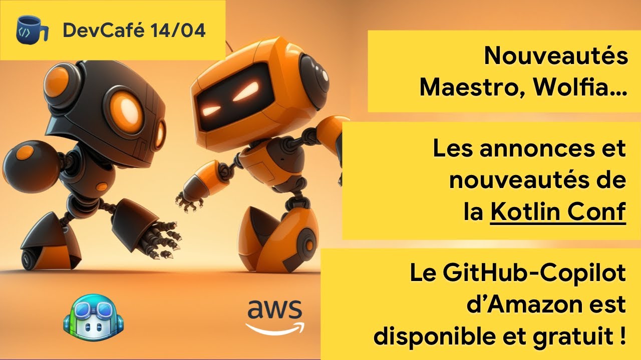 DevCafeYt's tweet card. AWS CodeWhisperer : un concurrent gratuit à GitHub Copilot 🤖...
