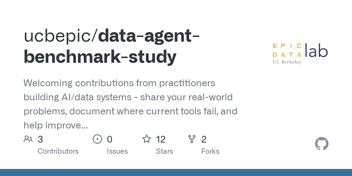 sh_reya's tweet card. Welcoming contributions from practitioners building AI/data systems - share your real-world problems, document where current tools fail, and help improve the benchmark taxonomy across the enterpris...