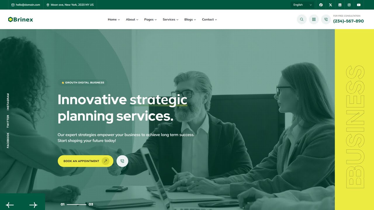 wrapcoders's tweet card. Brinex - Multipurpose Business Consulting HTML Template