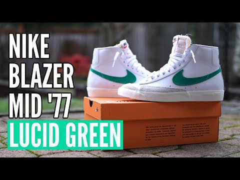 FmstYoutube's tweet card. 2019 Nike Blazer Mid 77 Lucid Green - Side by Side Review with OG...