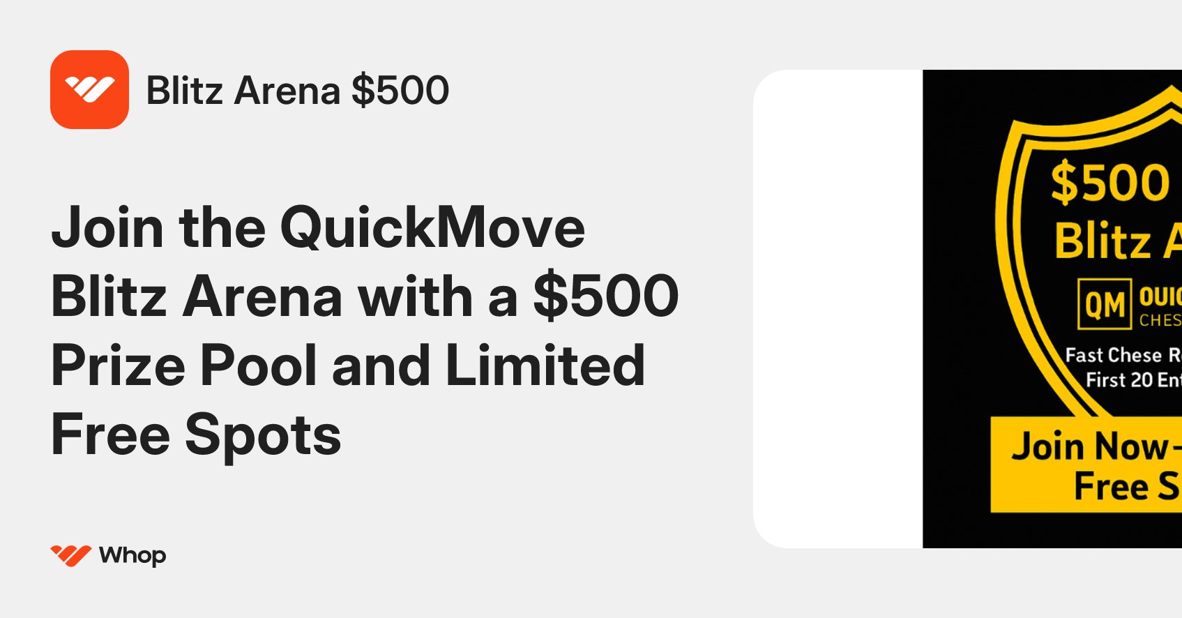 ChessBlitzuo9's tweet card. Welcome to the QuickMove Blitz Arena, a high-intensity $500 prize pool tournament designed for players who live for speed, precision, and competition. This event challenges your decision-making under...