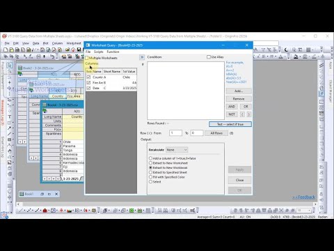 OriginLab's tweet card. Query Data from Multiple Sheets