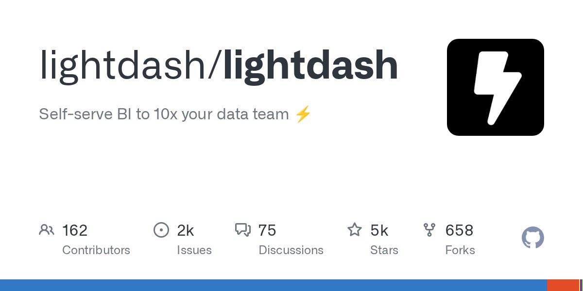 lightdash_devs's tweet card. Self-serve BI to 10x your data team ⚡️. Contribute to lightdash/lightdash development by creating an account on GitHub.