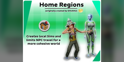 simshive's tweet card. Restricts walkbys and townies to local Sims in order to create a more immersive neighborhood