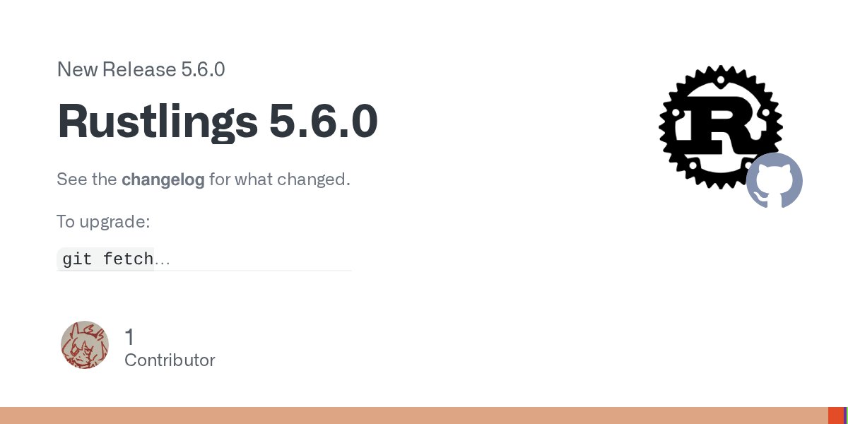 RustBridge's tweet card. See the changelog for what changed. To upgrade: git fetch git checkout tags/5.6.0