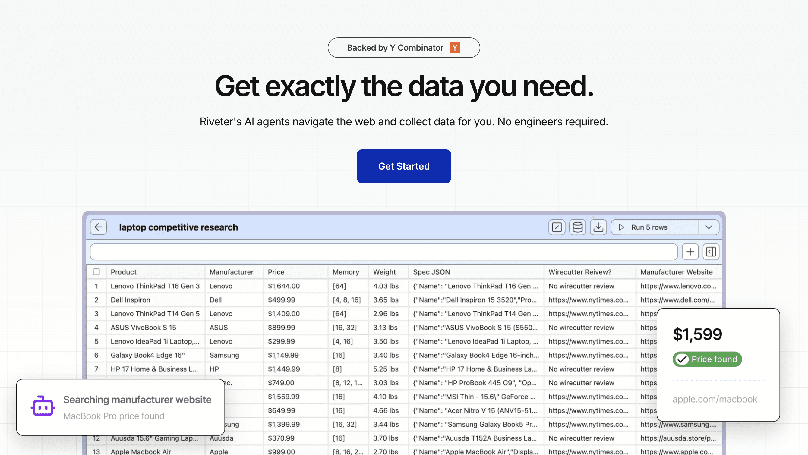 ycombinator's tweet card.