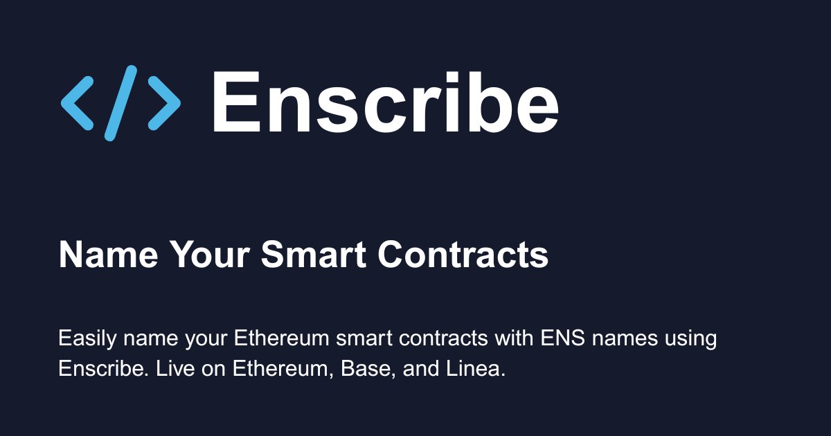 enscribe_'s tweet card. Historically the Enscribe App only supported creating subnames for naming smart contracts. This has changed with our latest release!