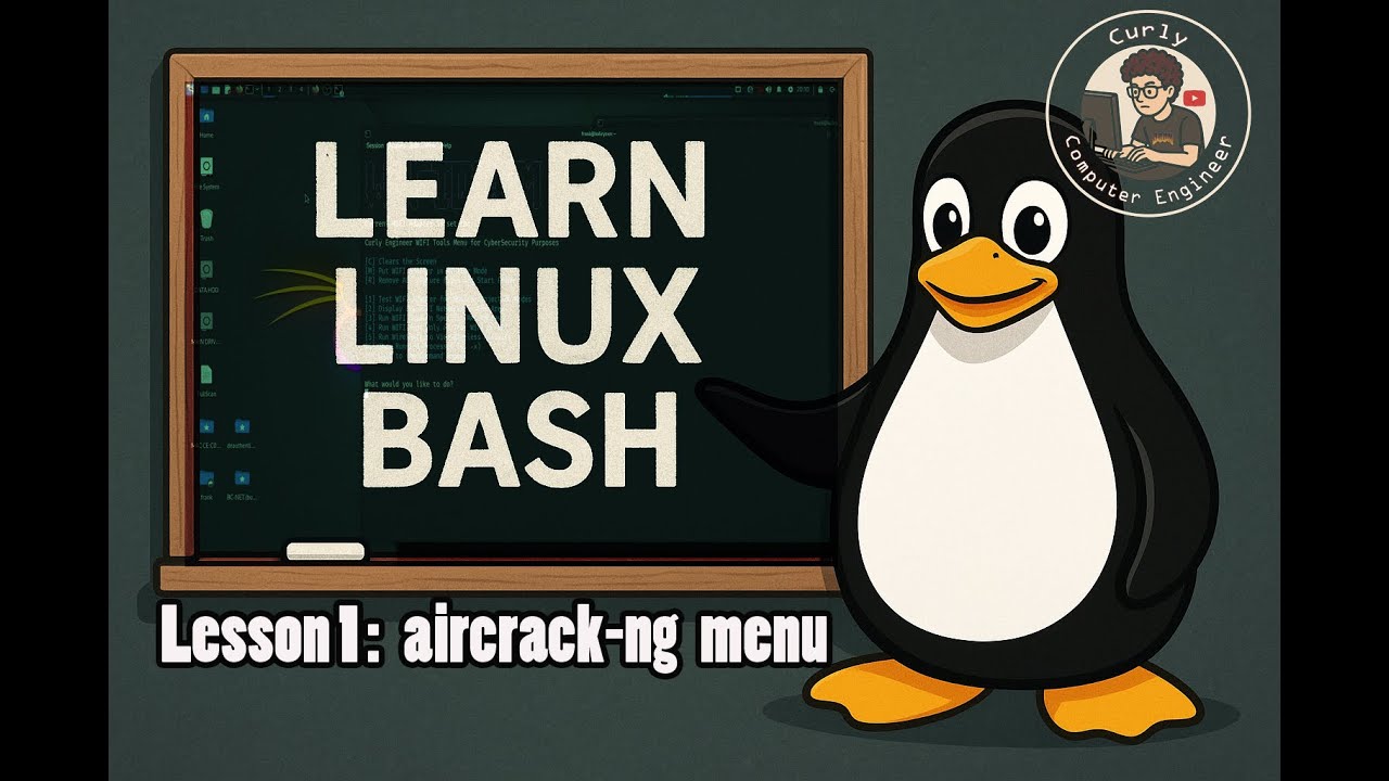 aplusyoutube's tweet card. EP9 - Designing a MENU for Aircrack-ng with BASH (Learning Scripting...