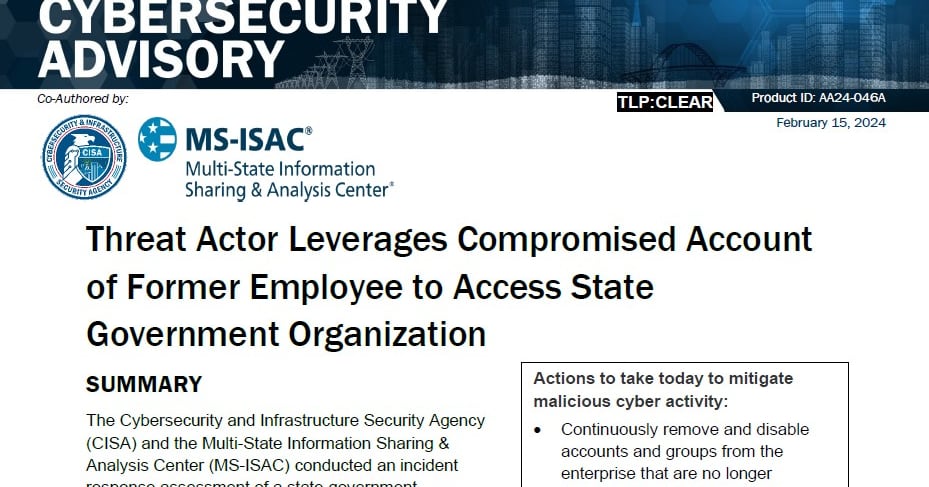 compu4n6's tweet card. U.S. agency warns former-employee accounts enable hacks, spurring Korea security scrutiny
