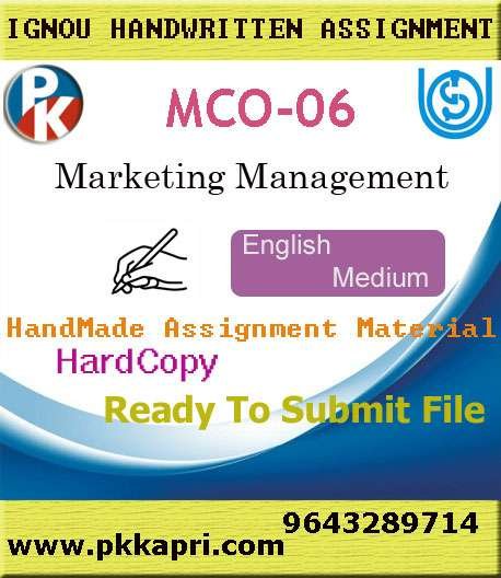 pkkapriandco's tweet card. Ignou MCO-06 Marketing Management Handwritten Solved Assignment file 2025. We provide complete solved assignment hard copy 2025 ready to submit file.