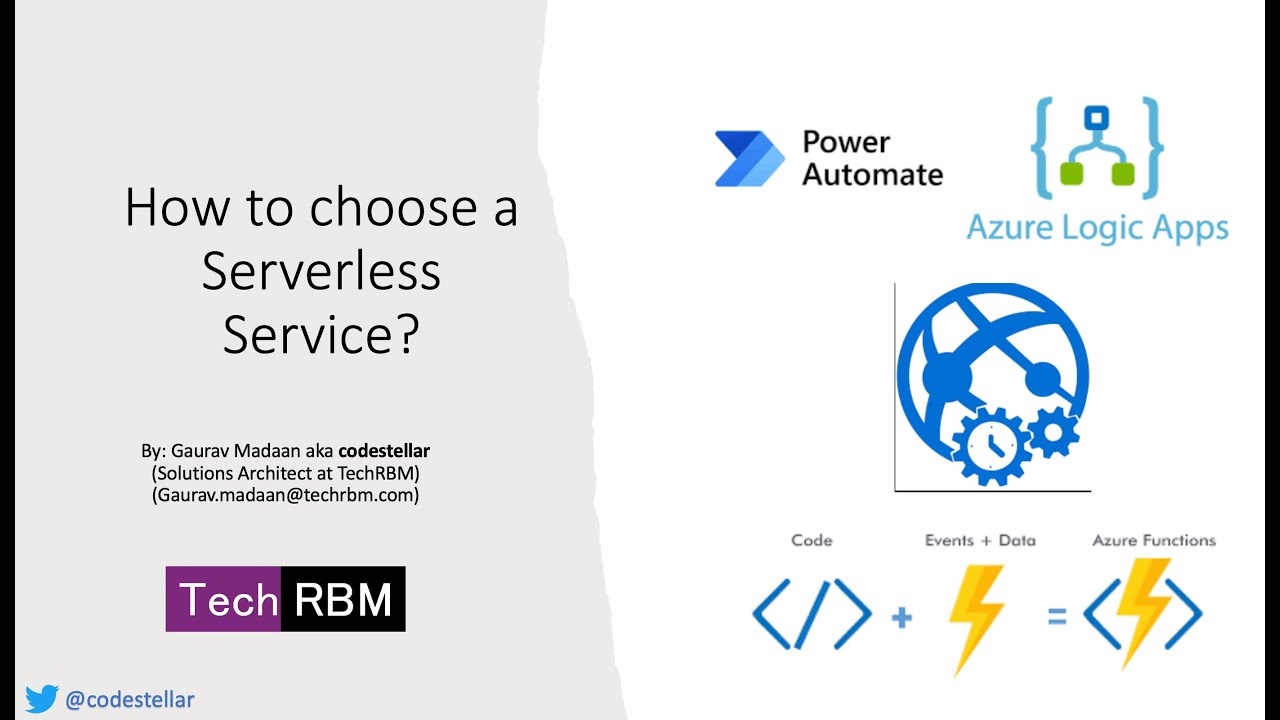 codestellar's tweet card. How to decide which Serverless Service to choose? | Hindi | Azure...
