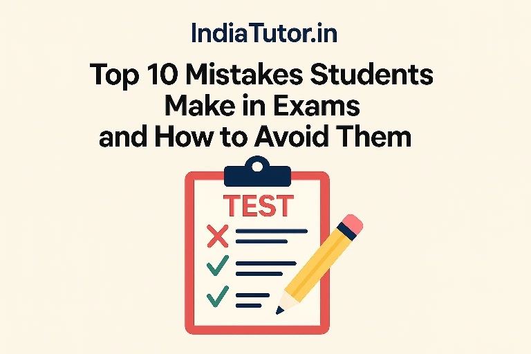 IndiaTutor_in's tweet card. Top 10 Mistakes Students Make in Exams and How to Avoid Them Student Resources India Tutor - Learn Teach Grow with India's leading Tutoring Platform