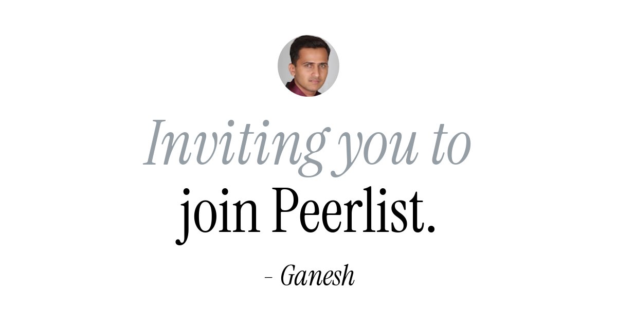 ghalameganesh's tweet card. Ganesh has invited you to join Peerlist!