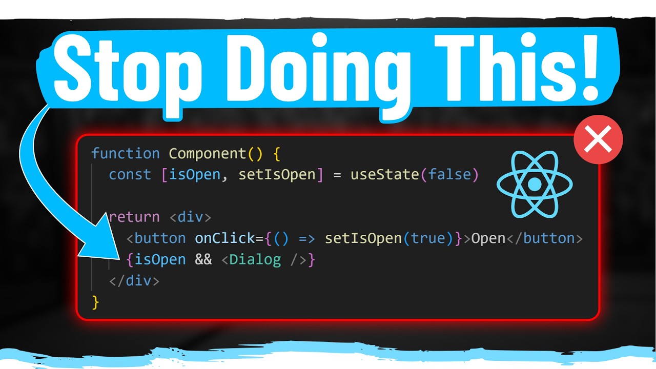DevSimplified's tweet card. Stop Writing React Code Like This