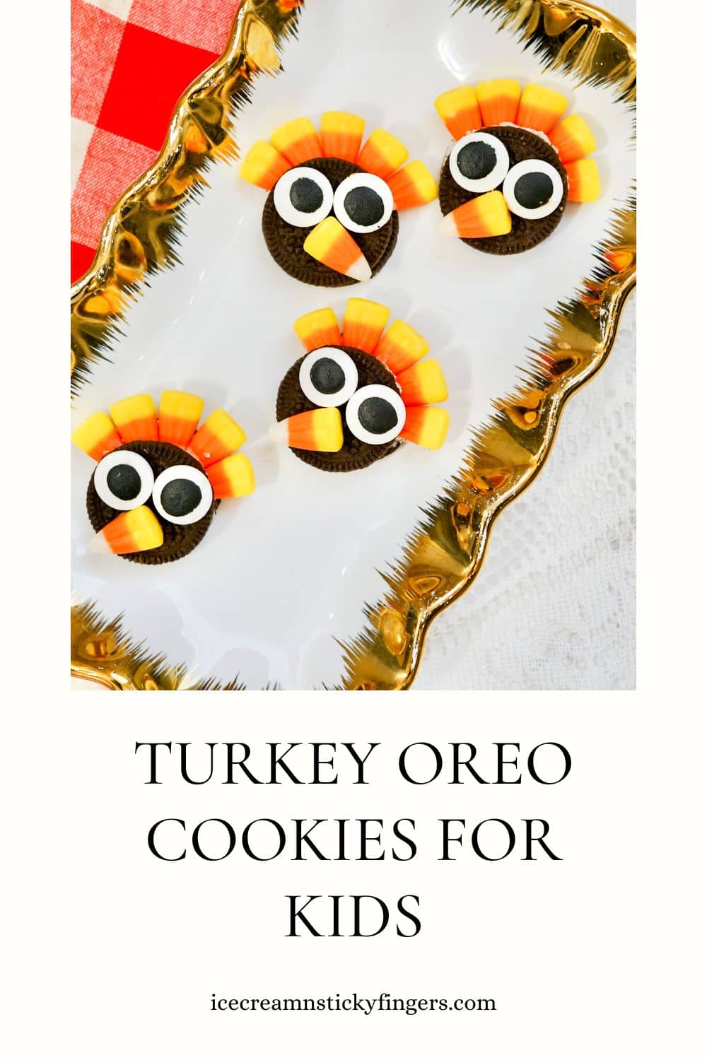 icsfblog's tweet card. Without further ado, I wanted to share with you these fun Oreo Turkey Cookies that the kids will fall in love with.