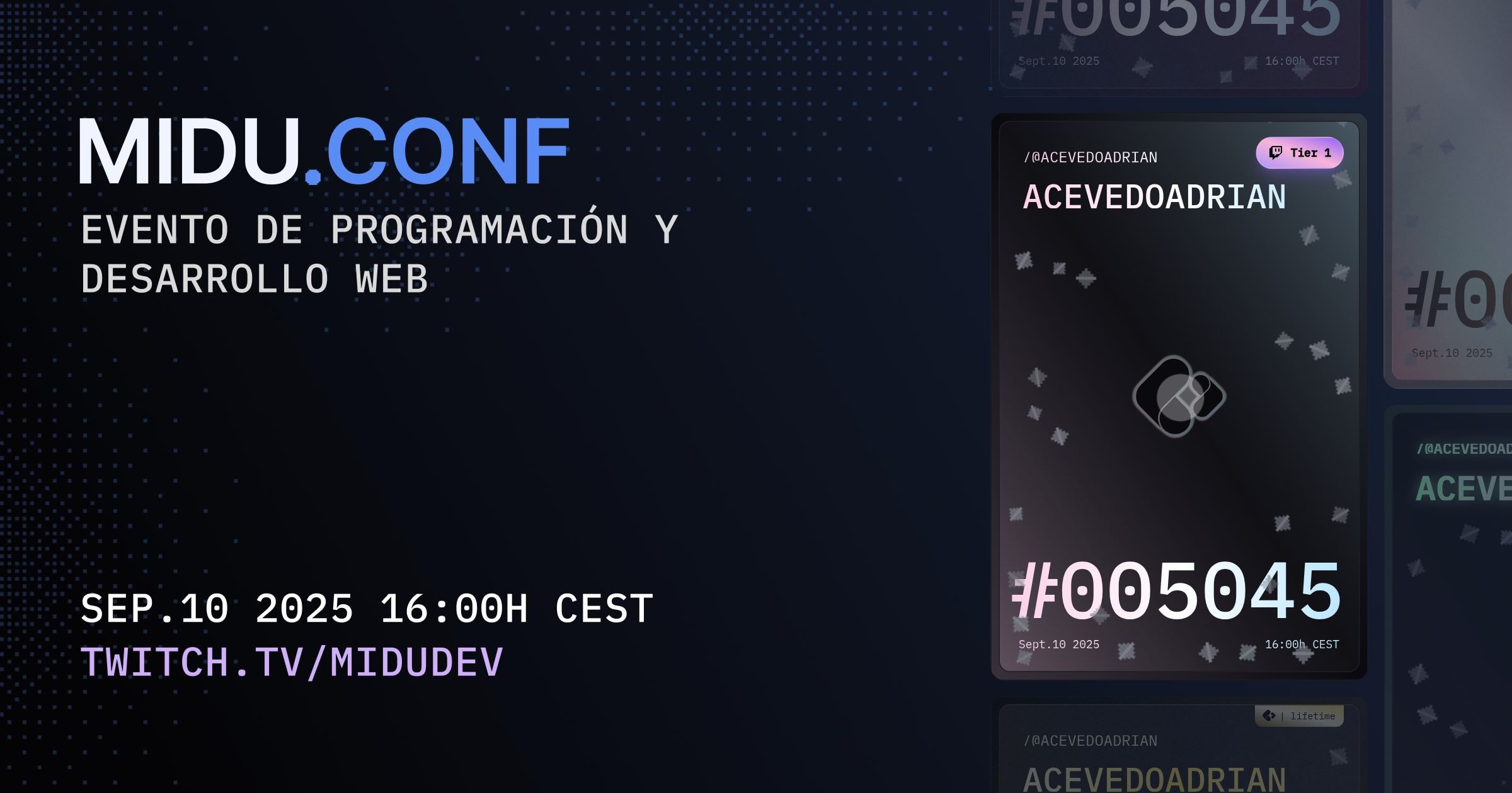 _acevedoadrian's tweet card. ¡Mira mi ticket para la miduConf 2025! No te pierdas la conferencia el 10 de SEPTIEMBRE. Charlas para todos los niveles ¡y muchas sorpresas!