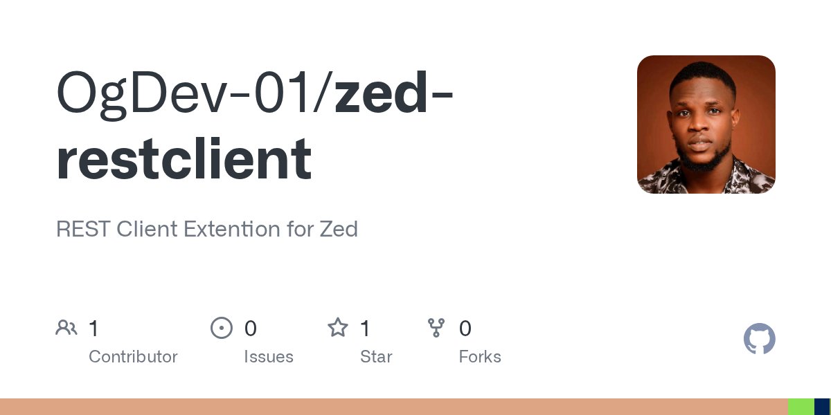 OgDev_01's tweet card. REST Client Extention for Zed . Contribute to OgDev-01/zed-restclient development by creating an account on GitHub.