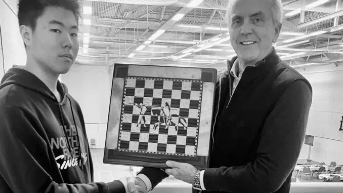 ChessTopics's tweet card. 16-year-old Haowen Xue from China wins Caplin Hastings Chess Masters and fulfills all requirements for the Grandmaster title!