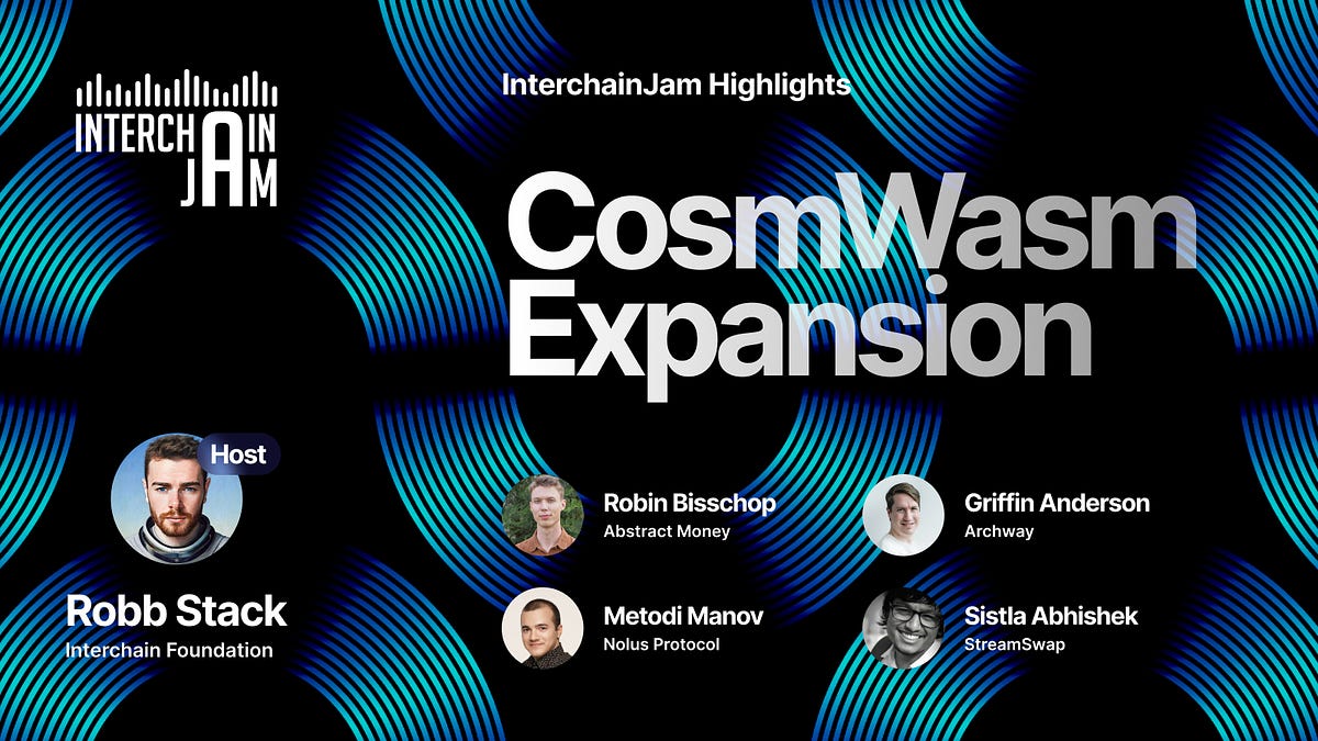 cosmos's tweet card. Interchain Jam Highlights: CosmWasm Expansion recaps the live X Interchain Jam session hosted by the ICF’s Robb Stack.