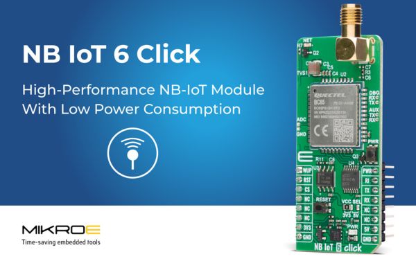 TimestechBuzz's tweet card. NB IoT 6 Click is a compact add-on development board that delivers provides reliable narrowband IoT connectivity for embedded trackers.